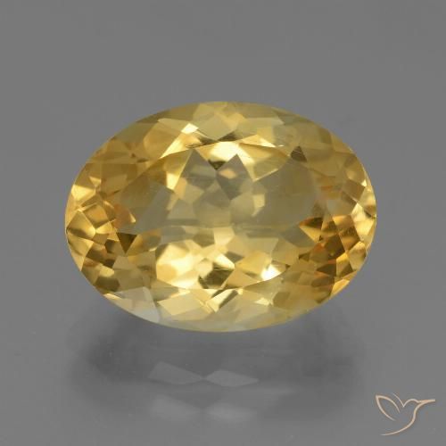 5.11ct 天然 ゴールドオレンジ シトリン, 楕円形, VVS-VS