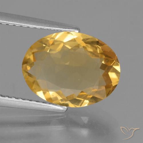 3.28ct 天然 ゴールドオレンジ シトリン, 楕円形, VVS-VS