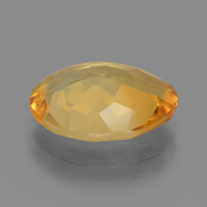3.98カラットの天然ミディアム薄いオレンジゴールドシトリン（13.2×10.2 mm・オーバルカット）