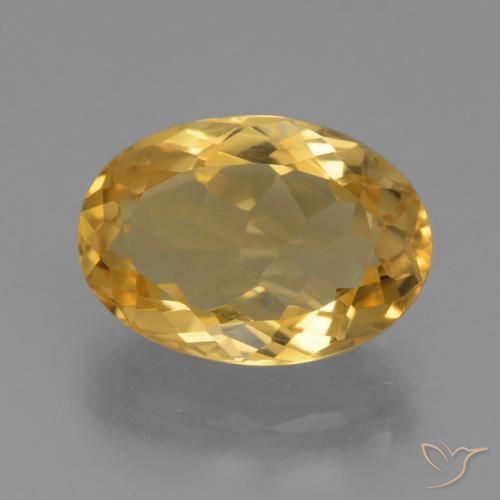 4.09ct 天然 ミディアムダークゴールデン シトリン, 楕円形, VVS