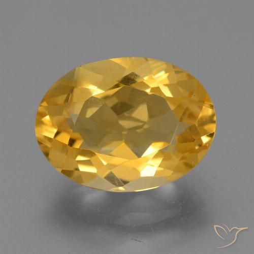 4.03ct 天然 ダークゴールデン シトリン, 楕円形, VVS