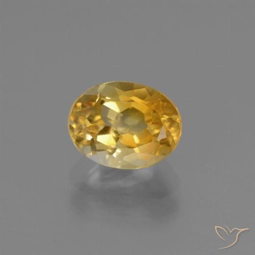 1.33カラットの天然オレンジゴールドシトリン（8.1×6.1 mm・オーバルカット）