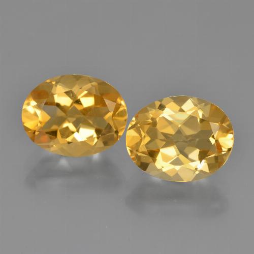 4.65カラットの天然濃いゴールデンオレンジシトリン（9.8×7.7 mm・オーバルカット）