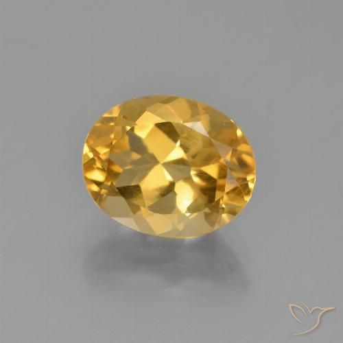 2.58カラットの天然薄いオレンジゴールドシトリン（9.9×8 mm・オーバルカット）