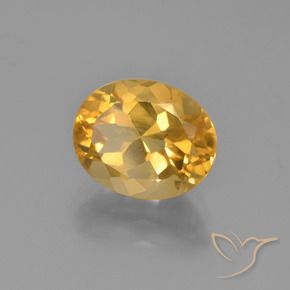 2.58カラットの天然薄いオレンジゴールドシトリン（9.9×8 mm・オーバルカット）