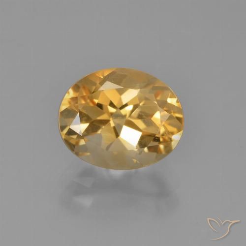 2.54カラットの天然薄いオレンジゴールドシトリン（9.9×8.1 mm・オーバルカット）