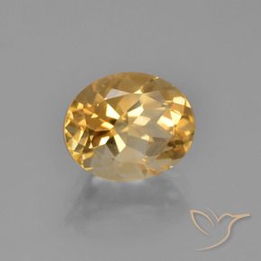 2.54カラットの天然薄いオレンジゴールドシトリン（9.9×8.1 mm・オーバルカット）