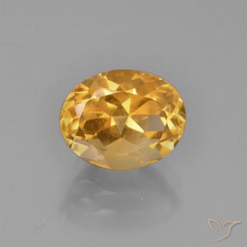 2.85ct 天然 オレンジゴールド シトリン, 楕円形, VVS-VS