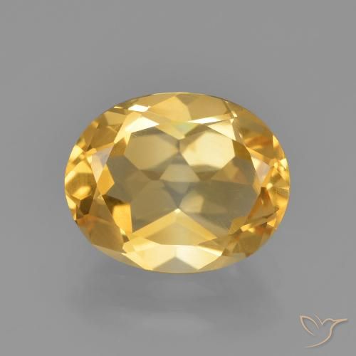 2.13ct 天然 ミディアムゴールデン シトリン, 楕円形, VVS-VS