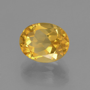 2.80カラットの天然明るいゴールドシトリン（10×8 mm・オーバルカット）