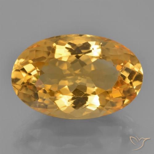 9.75カラットの天然濃いオレンジゴールドシトリン（17.4×11.2 mm・オーバルカット）