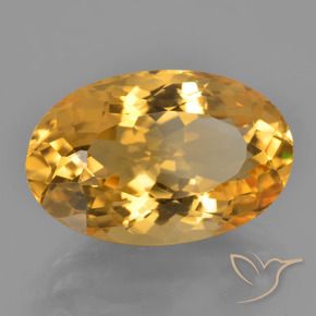 9.75カラットの天然濃いオレンジゴールドシトリン（17.4×11.2 mm・オーバルカット）