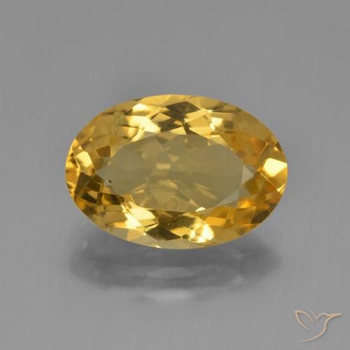 4.34ct 天然 ゴールドオレンジ シトリン, 楕円形, VVS