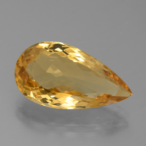 8.90カラットの天然ゴールデンシトリン（19.7×10.8 mm・洋梨の形）
