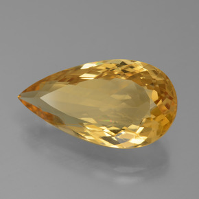 8.90カラットの天然ゴールデンシトリン（19.7×10.8 mm・洋梨の形）