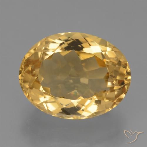 6.23ct 天然 濃いゴールデンオレンジ シトリン, 楕円形, VVS