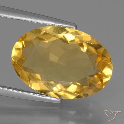 5.95ct 天然 ミディアムダークゴールデン シトリン, 楕円形, VVS