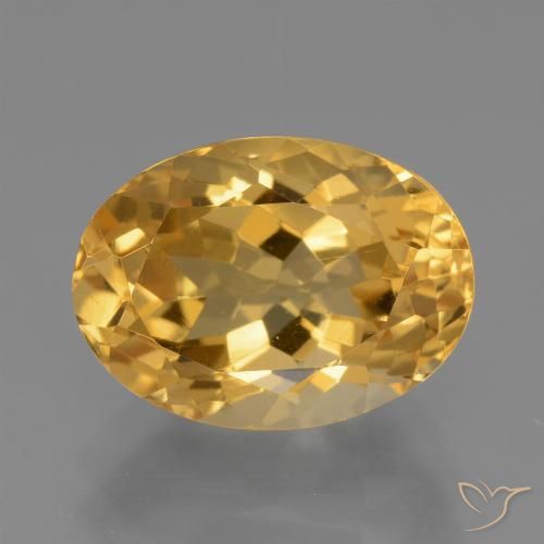 3.87ct 天然 ミディアムダークゴールデン シトリン, 楕円形, VVS