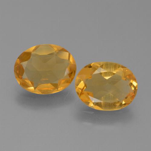 4.75カラットの天然ミディアム薄いオレンジゴールドシトリン（9.9×8 mm・オーバルカット）