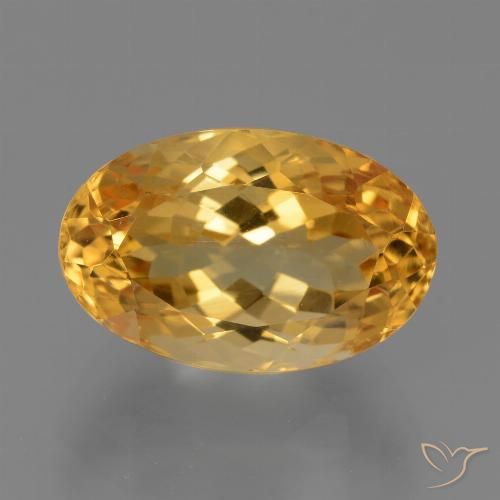 7.38ct 天然 ダークオレンジゴールド シトリン, 楕円形, VVS