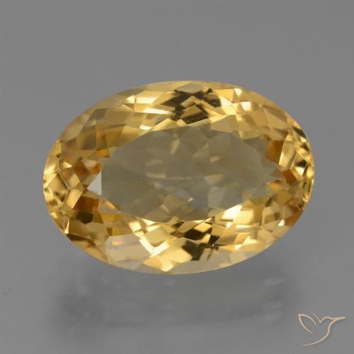 7.33ct 天然 ミディアムダークゴールデン シトリン, 楕円形, VVS