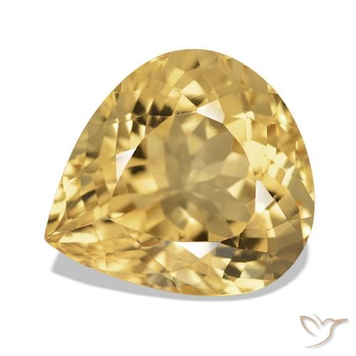 7.84ct 薄い茶色がかったゴールデン シトリン, 洋梨の形, VVS