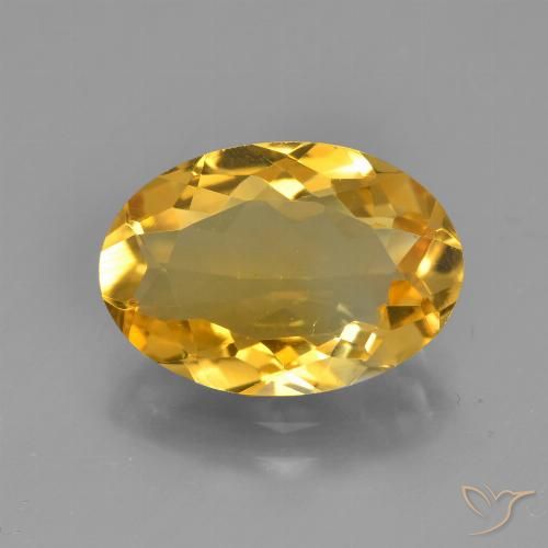 3.56ct 天然 濃いゴールデンオレンジ シトリン, 楕円形, VS