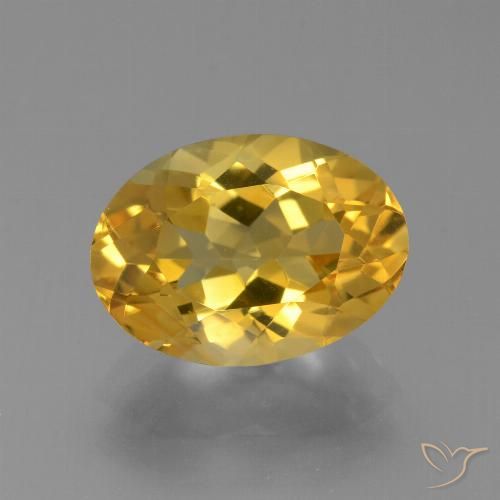 4.25ct 天然 濃いゴールデンオレンジ シトリン, 楕円形, VVS