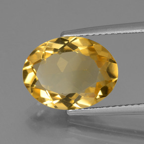 4.22カラットの天然ミディアムダークゴールデンシトリン（13.2×10 mm・オーバルカット）