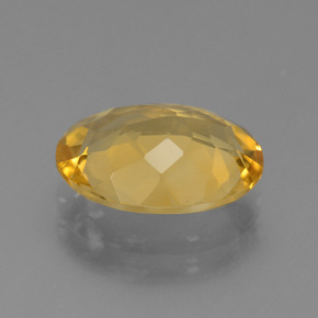 4.22カラットの天然ミディアムダークゴールデンシトリン（13.2×10 mm・オーバルカット）