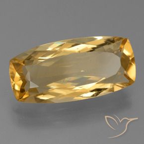 5.84カラットの天然濃いゴールデンオレンジシトリン（17.8×8.6 mm・クッションカット）