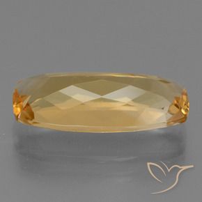 5.84カラットの天然濃いゴールデンオレンジシトリン（17.8×8.6 mm・クッションカット）