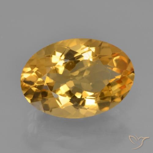 3.76ct 天然 ミディアムダークゴールデン シトリン, 楕円形, VS
