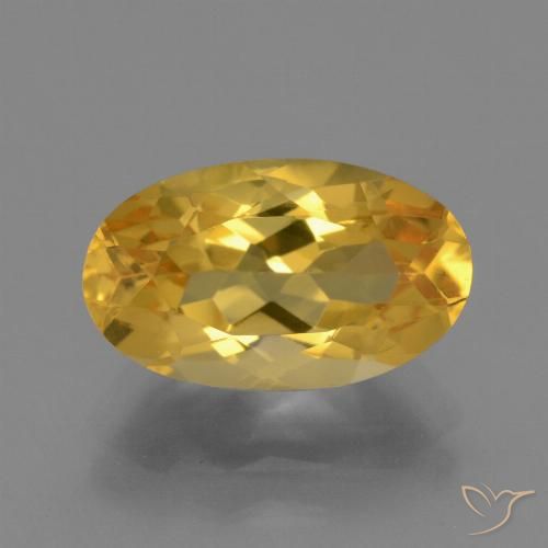 3.34ct 天然 濃いゴールデンオレンジ シトリン, 楕円形, VVS-VS