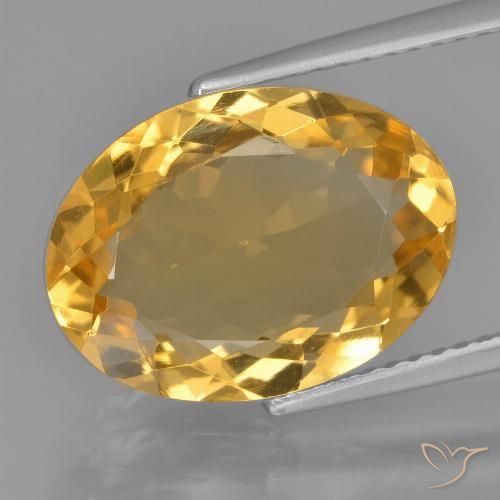 5.02ct 天然 濃いゴールデンオレンジ シトリン, 楕円形, VVS-VS
