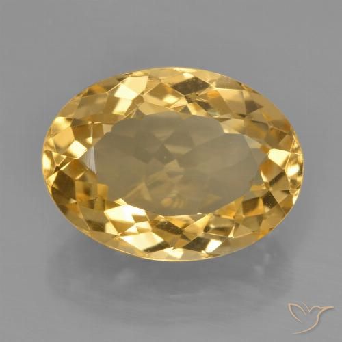 5.23ct 天然 濃いゴールデンオレンジ シトリン, 楕円形, VVS