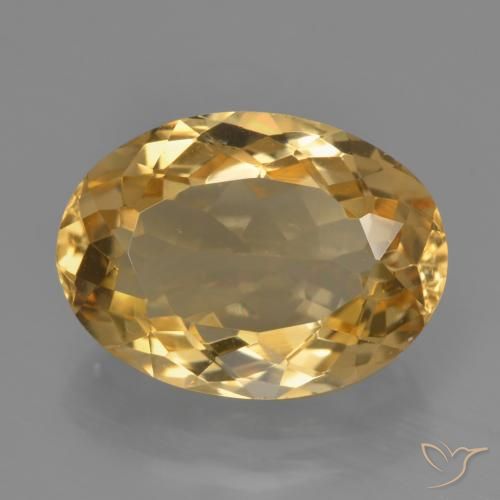 5.98ct 天然 ミディアムダークゴールデン シトリン, 楕円形, VVS