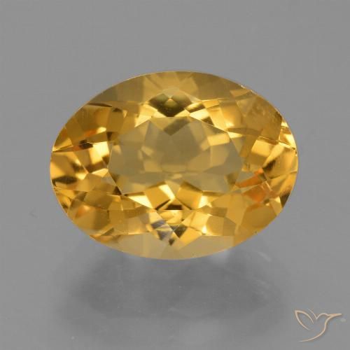 4.42ct 天然 濃いゴールデンオレンジ シトリン, 楕円形, VS