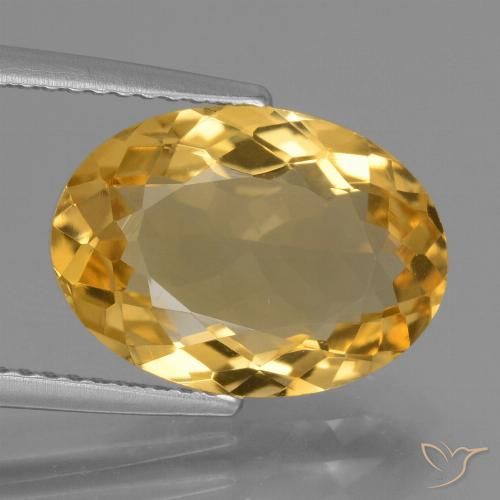 4.42ct 天然 ダークゴールデン シトリン, 楕円形, VVS
