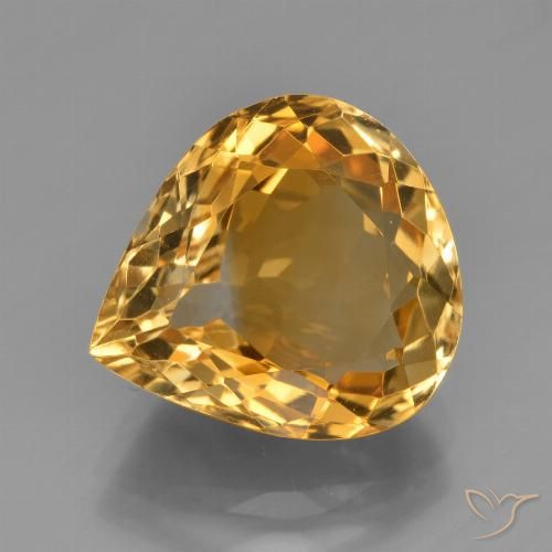 4.78ct 天然 ミディアムダークゴールデン シトリン, 洋梨の形, VVS-VS
