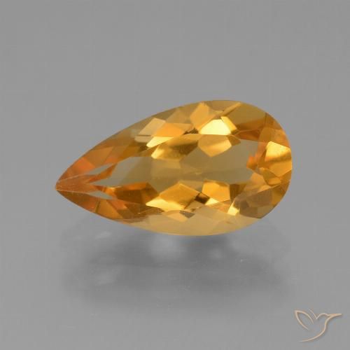 2.92ct 天然 オレンジゴールド シトリン, 洋梨の形, VVS-VS