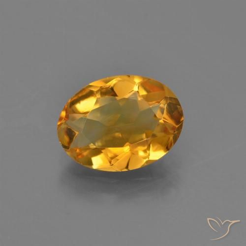 1.89ct 天然 濃いオレンジゴールド シトリン, 楕円形, VVS-VS