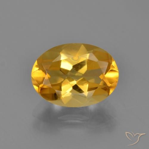 3.05ct 天然 ダークゴールデン シトリン, 楕円形, VVS-VS