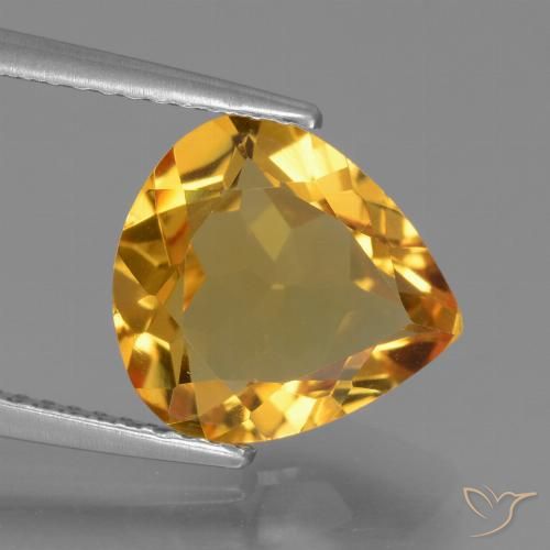 3.13ct 天然 ダークゴールデン シトリン, 洋梨の形, VVS-VS