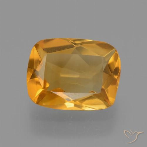 2.27ct 天然 ミディアムオレンジ シトリン, クッション, VVS-VS