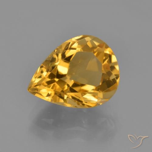 3.54ct 天然 ダークゴールデン シトリン, 洋梨の形, VVS