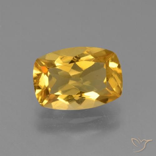 3.10ct 天然 ミディアムゴールデン シトリン, クッション, VVS-VS