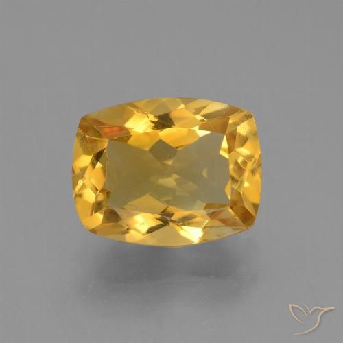 3.49ct 天然 ダークゴールデン シトリン, クッション, VVS