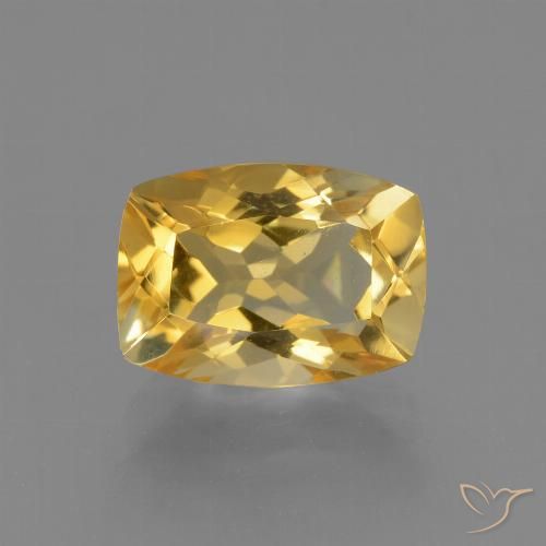 3.68ct 天然 濃いゴールデンオレンジ シトリン, クッション, VVS-VS