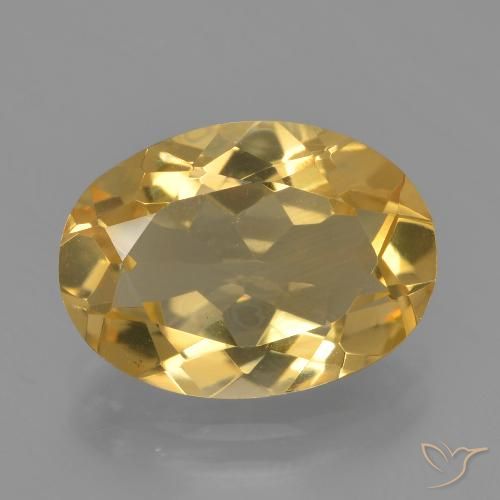 3.10ct 天然 ミディアムダークゴールデン シトリン, 楕円形, VVS-VS